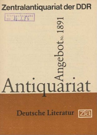 Nr. 1891: Deutsche Literatur