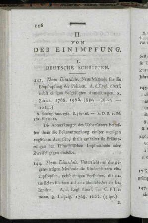 II. Von der Einimpfung.