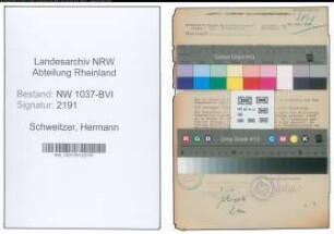Entnazifizierung Hermann Schweitzer , geb. 03.12.1889 (Telegr.Inspektor)