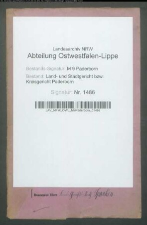 Erblasser: Menke, Therese, geb. Bernardts; Ehepartner: Menke, Clemens:
