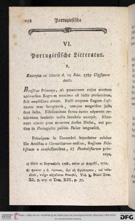 VI. Portugiesische Litteratur