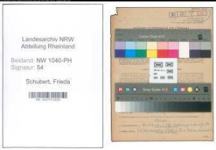 Entnazifizierung Frieda Schubert , geb. 29.12.1919 ()