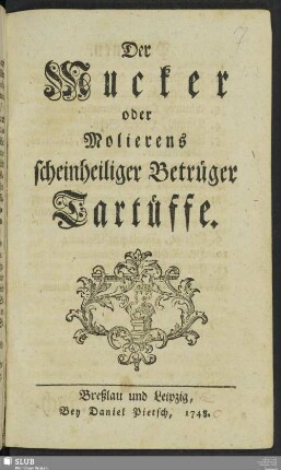 Der Mucker oder Molierens scheinheiliger Betrüger Tartüffe