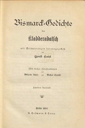 Bismarck-Gedichte des Kladderadatsch