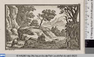 Landschaft mit Wasserfall