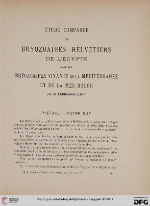 6: Étude comparée des bryozoaires helvétiens de l'Égypte avec les bryozoaires vivants de la méditerranée et de la mer rouge
