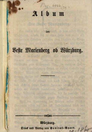 Album der Festung Marienberg bei Würzburg