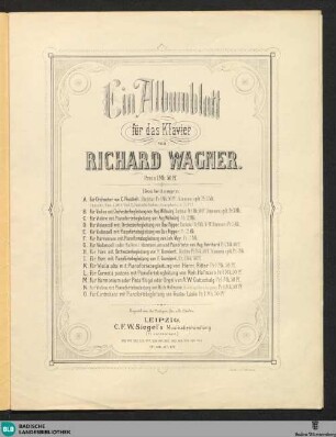Ein Albumblatt für das Klavier