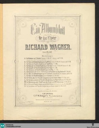 Ein Albumblatt für das Klavier