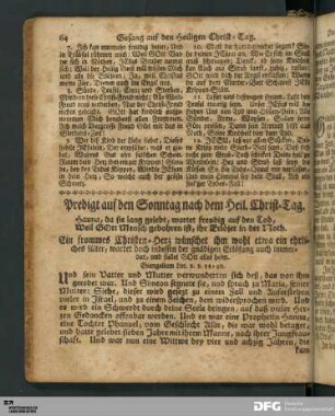 Predigt auf den Sonntag nach dem Heil. Christ-Tag.