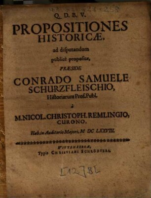 Propositiones Historicae