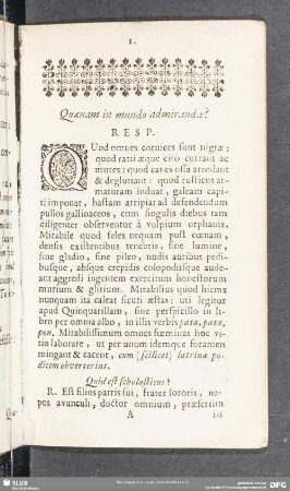 Quaenam in mundo admiranda? …