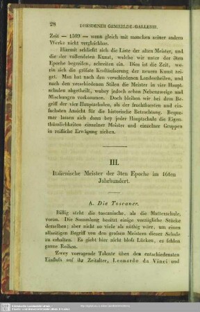 III. Italienische Meister der 3ten Epoche im 16ten Jahrhundert