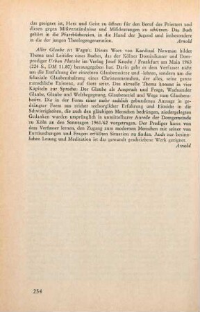 254 [Rezension] Plotzke, Urban, Aller Glaube ist Wagnis