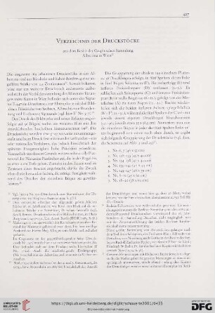 Verzeichnis der Druckstöcke