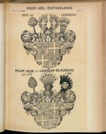 Taf. 42. Graf von Leiningen. - Philipp Jacob, Gr. v. Leiningen-Schaumburg
