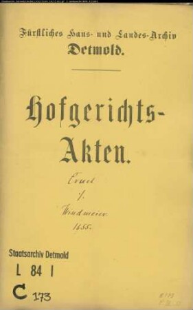 Cruel, Bartold im Klüt gegen Johann Kemper, Windmeier bei Lage - Kindlicher Anteil