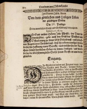 Die IV. Predigt/ Deren innerliches Liecht und Erkänndtniß betrachtend.