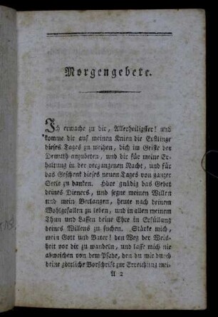 Morgengebete. - Abendgebete.