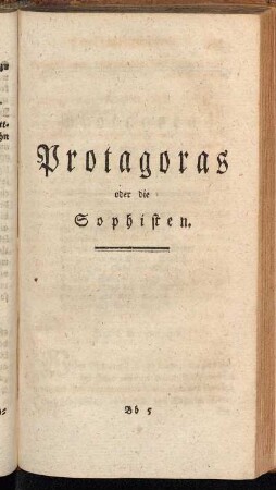 Protagoras oder die Sophisten.