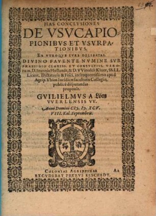 Conclusiones de usucapiopionibus [!]