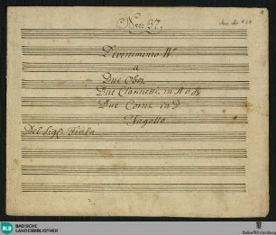 Divertimentos - Don Mus.Ms. 434 : winds; D; ReiF 5.81