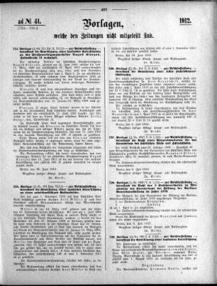 Anlage: ad No. 41 (724-736), Vorlagen, welche den Zeitungen nicht mitgeteilt sind