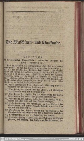 Uebersicht der vorzüglichsten Gegenstände, welche im zwölften Abschnitte enthalten sind