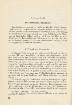 Dritter Teil. Die formalen Parallelen
