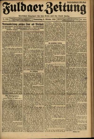 Ausgabe vom Donnerstag, den 11. Oktober 1923.
