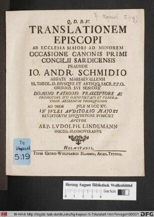 Translationem Episcopi Ab Ecclesia Maiori Ad Minorem Occasione Canonis Primi Concilii Sardicensis