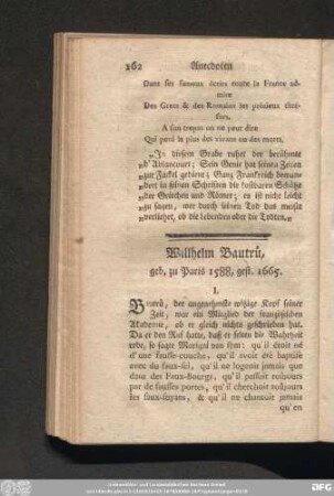 Willhelm Bautrü, geb. zu Paris 1588, gest. 1665.