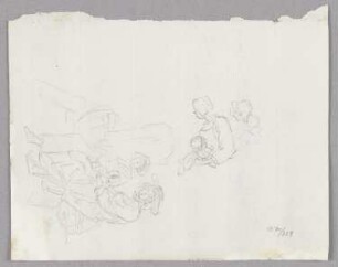 Frauen mit Kindern, aus: Skizzenbuch mit Figurenstudien und Ansichten des Palais Royal