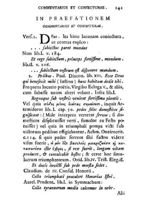 In Praefationem Commentarius Et Coniecturæ.