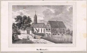 Die Kirche in St. Michaelis (Brand-Erbisdorf-St. Michaelis) in Mittelsachsen, aus Sachsens Kirchen-Galerie von Hermann Schmidt, 1838, Bd. 2