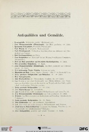 Antiquitäten und Gemälde (Nr. 1-807)