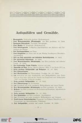 Antiquitäten und Gemälde (Nr. 1-807)