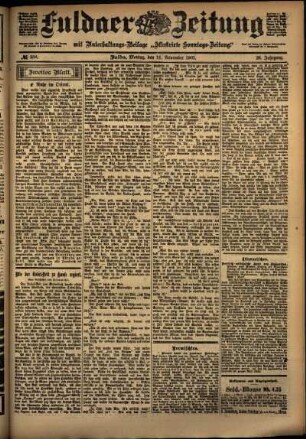Zweite Ausgabe vom Montag, den 11. November 1901.