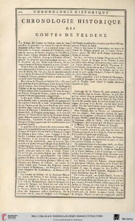 Chronologie historique des comtes de Veldenz