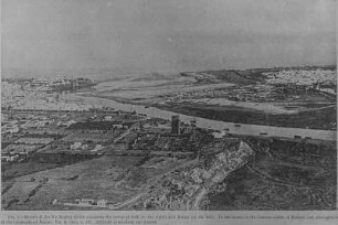 Mündung des Bou-Regreg : Mündung des Flusses Bou-Regreg in den Atlantik zwischen den Städten Salé (rechts) und Rabat (links)