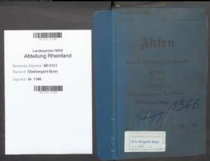 Deckert; Karl, Bergreferendar; Prüfungs- u. Personalakten Band 1 (Ausarbeitungen)