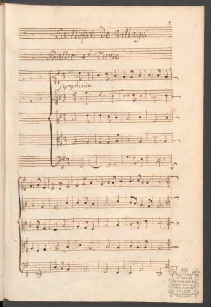 Les noces de village; B, Coro, i (5); LWV 19