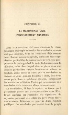 Chapitre VI. Le mandarinat civil. L'enseignement annamite