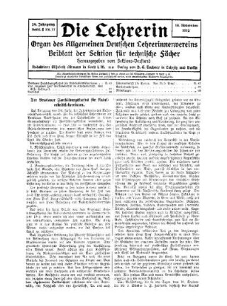 Der Breslauer Fortbildungskursus für Nadelarbeitslehrerinnen