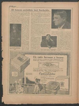 El famoso periodista lord Northcliffe