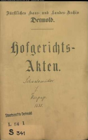 Schwalemüller, Kord gegen Joh. Werpup zu Ullenhausen - Schuldforderung
