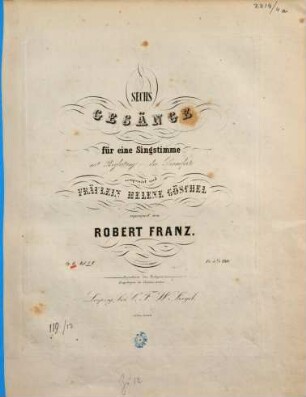6 Gesänge : für 1 Singstimme mit Begl. d. Pianoforte ; op. 11, 1