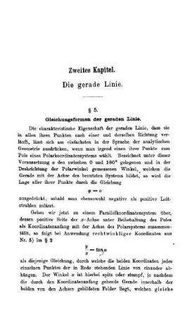 Zweites Kapitel. Die gerade Linie.
