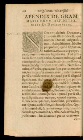 Appendix De Grammaticorum Definitionibus Et Divisionibus.