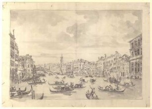 Venedig: der Canale Grande mit dem Ponte di Rialto und Booten